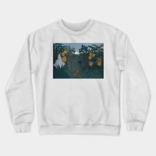 The Repast of the Lion by Henri Rousseau Crewneck Sweatshirt